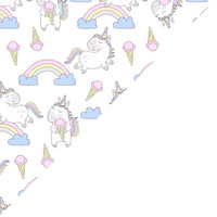 Apaszka bandamka bandana chustka | 103biały | biała | jednorożce unicorn