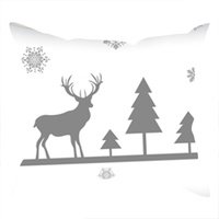 Poszewka bawełniana na jaśka 40x40 | 076sza | biało szara | świąteczna