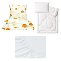 Zestaw pościeli  100x160 + 40x60 + prześcieradło jersey 80x160 | 300dyn | ecru | dynie halloween