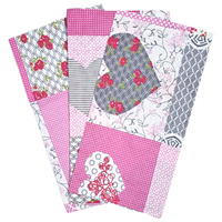 Poszewki bawełniane na jaśka 40x40 Zestaw - 3szt 137Sro | szaro różowe | patchwork