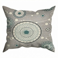 Poszewka z kory 40x40 | 199s-t | szaro turkusowa | ornament