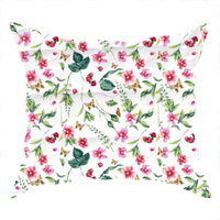 Poszewka bawełniana na jaśka 40x40 | 004bia | biała | kwiaty i motyle