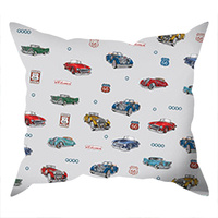 Poszewka bawełniana na jaśka 40x40 | 136sza | szara | auta