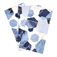 Zestaw poszewek z flaneli 208Ngr | granatowy | geometryczny