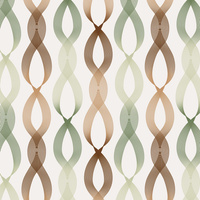 Apaszka bandamka bandana chustka | 434zie | zielono brązowa | geometryczna wstążki