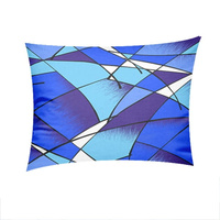 Poszewka z kory 50x60 | 025cha | niebieska | geometryczny