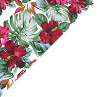 Apaszka bandamka bandana chustka | 455kwi | zielono różowa | liście