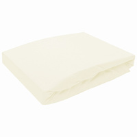 Prześcieradło bez gumki 160x220 Jersey Ecri