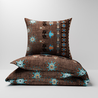 Pościel dla dziecka bawełniana 120x160 + poszewka na poduszkę 50x70 | 242braz | brązowa | boho etniczna