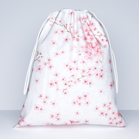 Worek na pościel do przedszkola żłobka | 007róż | biało różowa | kwiat wiśni