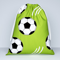 Worek na pościel do przedszkola żłobka | 089zie | zielona | piłki