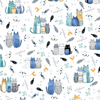 Worek szkolny na buty | 432nie | biało niebieska | koty pupile