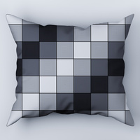 Poszewka flanela 50x60 | 309S3d | szara | krata