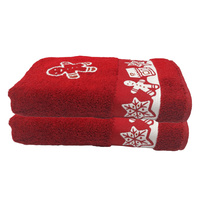 Komplet ręczników 50x90 70x140 pierniki czerwone
