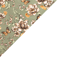 Apaszka bandamka bandana chustka | 359oli | oliwkowa | kwiaty
