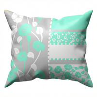 Poszewka z kory 40x40 | 021mięta | miętowa | kwiaty