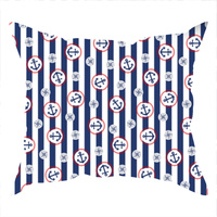 Poszewka bawełniana na jaśka 40x40 | 065nowe | biało granatowa| marynarska