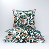 Pościel dla dziecka bawełniana 140x160 + poszewka na poduszkę 50x60 | 499zie | zielona | liście