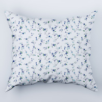 Poszewka flanela 40x40 | 209nie | biało niebieska | kwiaty