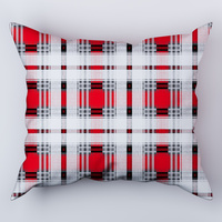 Poszewka flanela 50x60 | 252red | czerwona | krata