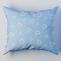Poszewka bawełniana na poduszkę 40x70 | 070nie | niebieska | serca walentynki