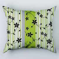 Poszewka flanela 40x40 | 057zie | zielona | kwiaty