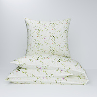 Pościel bawełniana 200x220 + poszewki na poduszkę 2*70x80 | 121ecr | ecri | bluszcz i kwiaty