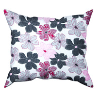 Poszewka z kory 40x40 | 384s-r | szaro różowa | kwiaty