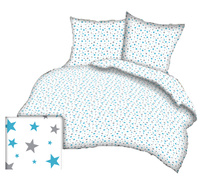 Biała Pościel dla dziecka bawełniana 90x120 + poszewka na poduszkę 40x60 | 188b-t | biała | gwiazdki
