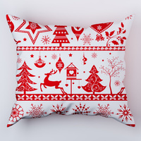 Poszewka bawełniana na poduszkę 50x70 | 094cze | czerwona | świąteczny renifery