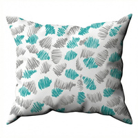 Poszewka z kory 40x40 | 366turkus | biało turkusowa | maziaje ciapki