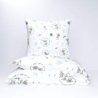 Pościel bawełniana 200x220 + poszewki na poduszkę 2*70x80 | 314sar | biała | sarenki