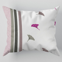 Poszewka flanela 40x40 | 324mal | biało różowa | kwiaty i paski