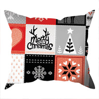 Poszewka bawełniana na jaśka 40x40 | 249red | czarno czerwona | świąteczna