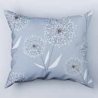 Poszewka flanela 40x40 | 376sza | szara | dmuchawce