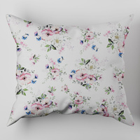 Poszewka flanela 50x60 | 426bia | biało różowa | kwiaty