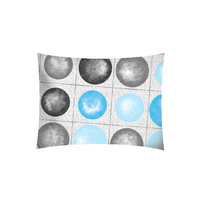 Poszewka bawełniana na jaśka 40x40 | 086trk | szaro turkusowa | wzór geometryczny