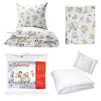 Zestaw pościeli  100x160 + 40x60 + prześcieradło we wzorze 80x160 | 104biały | biała | zwierzątka safari