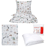Zestaw pościeli  100x160 + 50x60 + prześcieradło we wzorze 80x160 081zwi