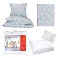 Zestaw pościeli  100x160 + 50x60 + prześcieradło we wzorze 80x160  | 103szary | szara | jednorożce