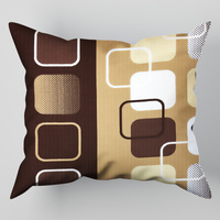 Poszewka satyna bawełniana 40x40 097bra | brązowa | geometryczna