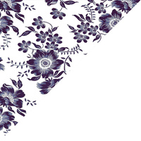 Apaszka bandamka bandana chustka | 116bgn | biało granatowa | kwiaty