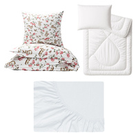 Zestaw pościeli  100x160 + 40x60 + prześcieradło jersey 80x160 | 002bor | bordowa | świąteczna Mikołaje