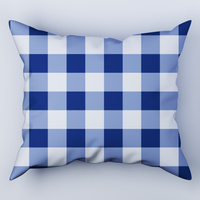 Poszewka flanela 40x40 | kragra | biało granatowa | krata