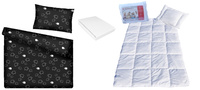 Komplet 100x160 + 50x60 + prześcieradło jersey 80x160 055czarny