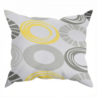 Poszewka z kory 40x40 | 321żółty | szaro żółta | geometryczny