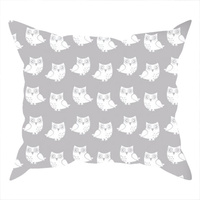 Poszewka bawełniana na jaśka 40x40 | 405sza | szara | sowy