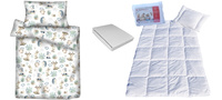 Komplet 100x160 + 50x60 + prześcieradło jersey 80x160 014las