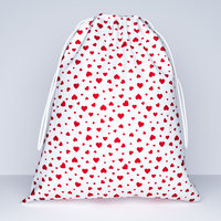 Worek na pościel do przedszkola żłobka | 444bia | bało czerwona | serca walentynki