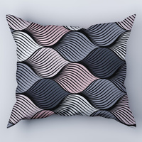 Poszewka bawełniana na jaśka 40x40 | 163róż | różowa | fale